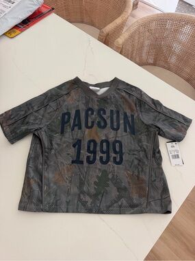 SHIRT BUNDLE: PacSun Kids Camo Mesh Tee in Olive/Gray with Navy Print